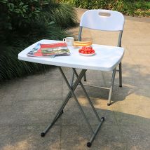 Yongqing - Petite table rectangulaire pliable 76×50×74 cm Hauteur réglable blanc