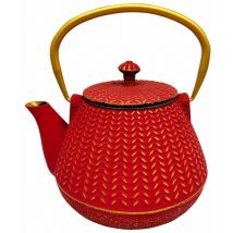 Théière japonaise rouge en fonte 1 litre