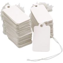 Petites Étiquettes de Prix Blanche 500PCS 35mm22mm Étiquettes Marquage Bijoux avec Ficelle Étiquette Prix pour Vêtements