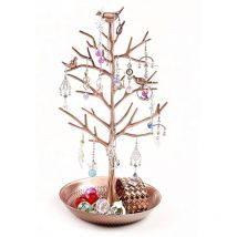 Petits oiseaux arbre bijoux boucle d'oreille collier présentoir bijoux tours de stockage alliage arbre présentoir