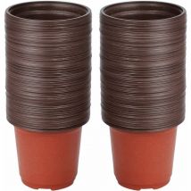 Petits Pots De Plantes, 100 Pièces Pots De Semis En Plastique Réutilisables / Pots De Pépinière, Pots De Plantes Ronds / Pots De Transplantation /