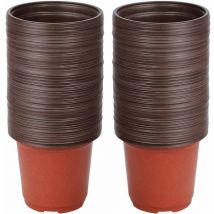 Petits Pots De Plantes, 100 Pièces Pots De Semis En Plastique Réutilisables / Pots De Pépinière, Pots De Plantes Ronds / Pots De Transplantation /