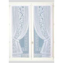 Paire de petits voilages ' - Effet Double Voilages' Blanc 60x120 cm