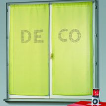 Paire de voilages étamine avec strass 'deco' Vert clair 60x130cm