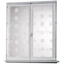 Petit voilage droit en organza brodé de motifs lunaires Blanc 45x120cm