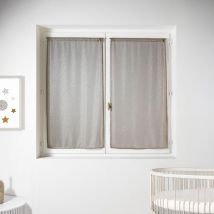Voilage paire en maille avec des fils lurex argentés Beige 60x 135 cm