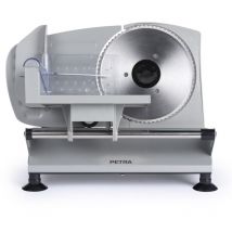 PT4636VDE Affettatrice Elettrica – Macchina per tagliare alimenti, carne, formaggio, pane, spessezza da 1 a 15 mm, 3 x 170mm lame acciaio Inox,