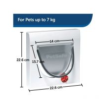 Staywell - Cat Door 4 Way with Fixed Tunnel White - 3827
