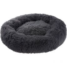 Petstuff - Coussin rond pour chien Donut, antidérapant, moelleux, lavable, choix de couleurs et de tailles, gris foncé, ø 60 cm