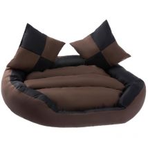 Lettino per cani, funzione reversibile, cuscino rimovibile, idrorepellente, lavabile, colore e misura a scelta, nero/marrone, s - Petstuff