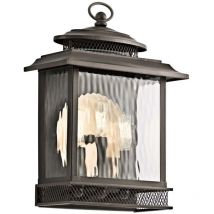 Außenleuchte Wandlampe Laterne Bronze h 40 cm Gartenleuchte 3 Flammig