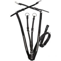 Pettorale Henri De Rivel in cuoio con clincher e fibbie in acciaio inox: Pony, Marrone