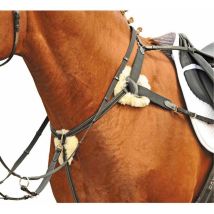 Pettorale In Cuoio Di Ottima Qualità Con Forchetta E Martingala Staccabile: Cob, Marrone