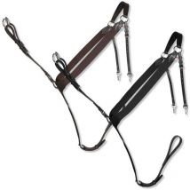 Pettorale per cavalli in cuoio morbido regolabile con elastico: Full, Nero