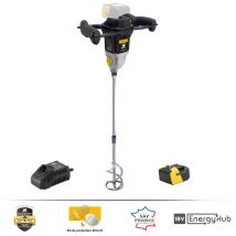 EnergyMix-18VBL Mélangeur ss fil brushless 18V + 1 batterie Li-Ion 5,0Ah+chargeur + 1 hélice universelle Ø100mm-Garantie 3 ans, sav++ Collect & Change