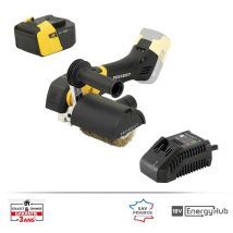 Peugeot Outillage - EnergyBrush-18VBL Rénovateur ss fil brushless 18 v + 1 batterie Li-Ion 5,0Ah etchargeur + 1 brosselaitonnée - Garantie 3 ans,