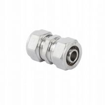 PEX-MUFF-VERBINDER MIT SCHRAUBE 20X20 – vernickeltes Messing – 10 Jahre Garantie – Ideal für Sanitär- und Heizungsinstallation