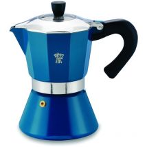 Pezzetti - Bellexpress Caffettiera 6 Tazze Alluminio Alimentare, Coperchio in Plastica, Guarnizione in Silicone Alimentare, Manico Resistente al