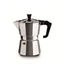 Italexpress Caffettiera 1 Tazza in Alluminio, Manico Ergonomico Resistente al Calore, Guarnizione in Silicone Alimentare, Per Piani a Gas No Piano