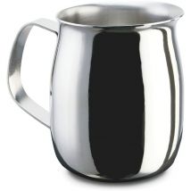 Lattiera in Acciaio Inox, Bricco Latte in Acciaio, Senza Coperchio, 130ml, 2 Tazze - Pezzetti
