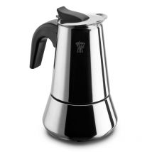Moka 4 Tazze Induzione Steelexpress Caffettiera, Acciaio Inossidabile, Argento - Pezzetti