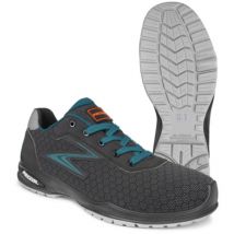 Pezzol - Mustang S3 src scarpe basse da lavoro N.46 antinfortunistiche traspiranti e impermiabili made in Italy in Pu Tek Nero + Azzurro 46