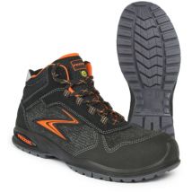 Pezzol - Quattro S3 scarpe da lavoro alte invernali antinfortunistiche N.46 in pu Tek nera e arancione metal free made in Italy idrorepellenti Nero +