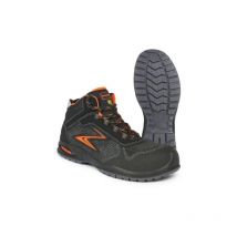 Pezzol - Quattro S3 scarpe da lavoro alte invernali antinfortunistiche N.44 in pu Tek nera e arancione metal free made in Italy idrorepellenti Nero +