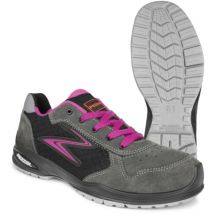 Pezzol - Rita S1P src scarpe basse da lavoro antinfortunistica da donna N.37 in pelle scamosciata e tessuto traspiranti made in Italy Nero + Rosa 37