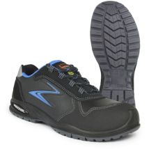 Pezzol - Salento S3 esd src scarpe da lavoro antinfortunistiche N.38 in pelle nera con inserti azzurri metal free made in Italy Nero + Azzurro 38
