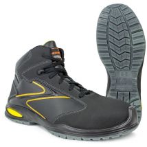 Scrambler S3 scarpe da lavoro alte invernali 45 antinfortunistica in pelle nera metal free made in Italy Nero + Giallo 45 - Pezzol