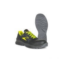 Shelby S3 chaussures de travail d'hiver de se'curite' basse N.42 en cuir hydrofuge noir/jaune fluorescent sans me'tal fabrique'es en Italie Nero +
