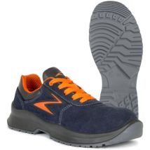 Pezzol - Silver S1P src scarpe da lavoro basse antinfortunistica N.41 in pelle scamosciata blu/arancio traspirante made in Italy Blu + Arancione 41