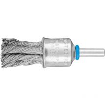 PFERD POS Pinselbürste mit Kunststoffschutz gezopft PBG Ø19 mm Schaft-Ø6 mm Edelstahl-Draht-Ø0,35