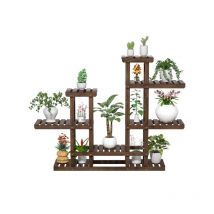 Yaheetech - Pflanzenregal Holz Blumenregal 6 Ebenen Blumentreppe Garten Pflanzentreppe Outdoor Blumenständer mehrstöckig Holzregal, 120,5x25x96,5 cm