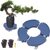 Pflanzenroller Durchmesser 40-58 cm Verstellbarer Pflanzenroller für den Außen- und Innenbereich, Blumenroller mit Doppelrad Tragfähigkeit 400 kg
