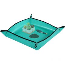 Pflanzentopfmatte, wasserdichte, faltbare PE-Gartenmatte für den Innenbereich, Setzling-Topfmatte, Sukkulenten-Pflanzmatte (68 x 68 cm, grün)