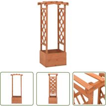 The Living Store Pflanzkasten mit Spalier 49x39x117 cm Tannenholz - Holzpflanze - Pflanzentopf - Balkonblumenkübel - Gartendekoration - Rankhilfen