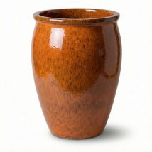 Provencelia Pflanzkübel Bacchus Ø36 Cm Höhe 52 Cm Frostbeständig, Keramisch, Handgefertigt, Herbstorange