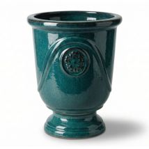 Provencelia Blumentopf Moliere Ø24 Cm Höhe 30 Cm Frostbeständig, Keramisch, Handgefertigt, Petrolblau