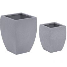 Pflanzkübel Blumentopf Übertöpfe 2er-Set Cortenstahl konisch / abgerundet