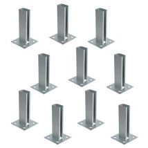 Estexo - Pfostenträger Aufschraubhülse 10er Set 40x60 mm Doppelstabmatten Zaun Verzinkt