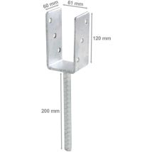 Pfostenträger verzinkt 61 x 120 x 60 x 4,0 mm