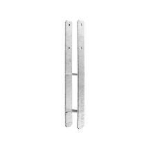 Pfostenträger H-Form 121x800x6 – Eisen – feuerverzinkt – 6 mm Materialstärke – 4 Löcher Ø 11 mm – CE-Zeichen