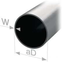 Rundschrankrohr Stahl silberfarbig Rohraußen-Ø 20 mm Wandstärke 0,8 mm 2500 mm