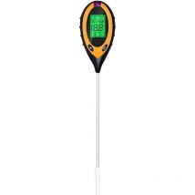 Odipie - PH-mètre de Sol, testeur d'humidité/lumière/pH/température du Sol 4-en-1 Kits d'outils de Jardinage pour Jardin, Batterie Incluse, jaune