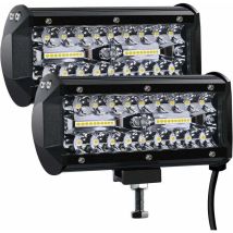 Phare de Travail led 12V 300W 7'' - Projecteur led Étanche IP67, Puissant Éclairage Spot et Flood pour Voiture, Camion, Tracteur, suv, Bateau (Lot de