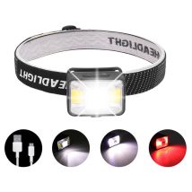 Qersta - Phare led rechargeable usb 1800 mAh - 200 lm, petit et puissant avec 5 modes d'éclairage blanc et rouge - étanche IPX5