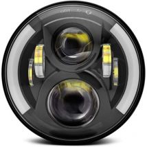 Phares Led De Moto 12 v / 24 v, Clignotants Retro Ronds, Remplacement De Phare Jeep Wrangler De 7 Pouces—