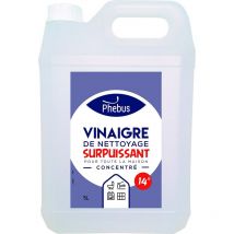 Phebus - Vinaigre de nettoyage super-puissant 14° - 5L - Vinaigre blanc 100% naturel - Pour nettoyer. désherber. détartrer...